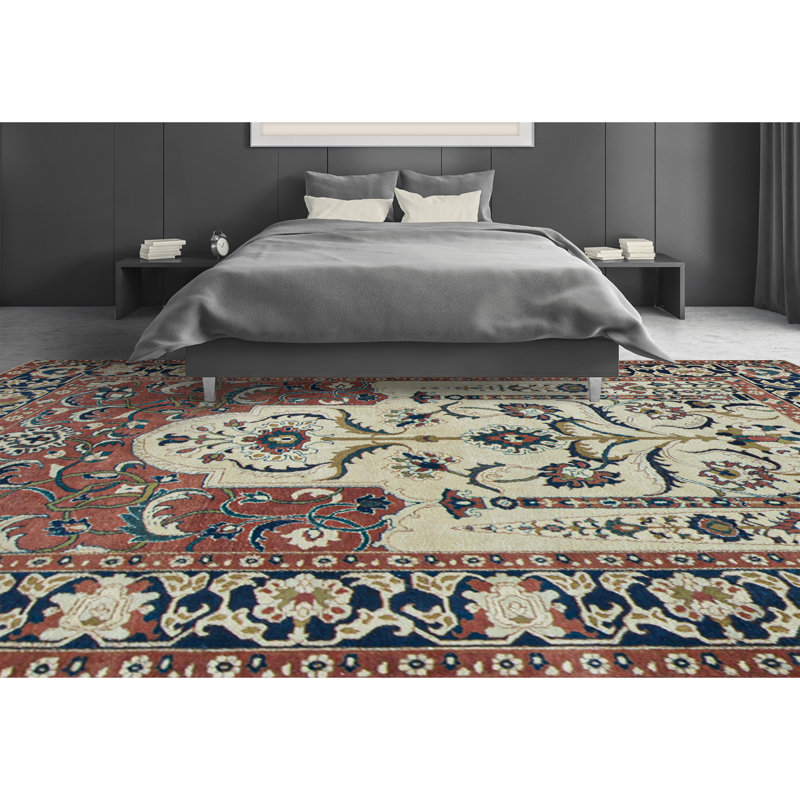 Hand-Knotted High-Quality Orange Area Rug