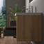 Meuble-lavabo mural simple 48 po avec plateau en pierre blanc brillant et 2 tiroirs A.Oak Modern-556074375