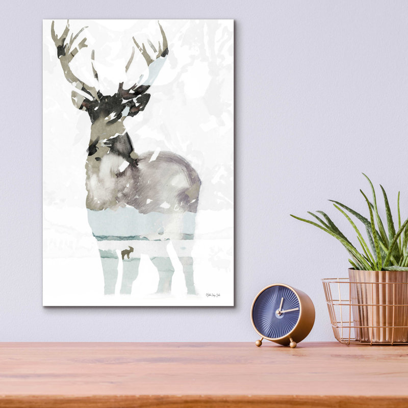 Art mural en verre acrylique «Elk Impression 1» par Stellar Design Studio, H 16 po x l 12 po x P 0,13 po