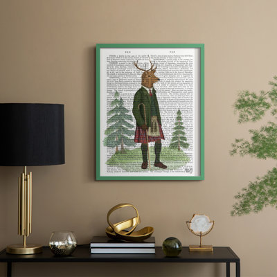 Scottish Deer Alistair McStag, Full, Book Print Framed Print - Solid Wood
