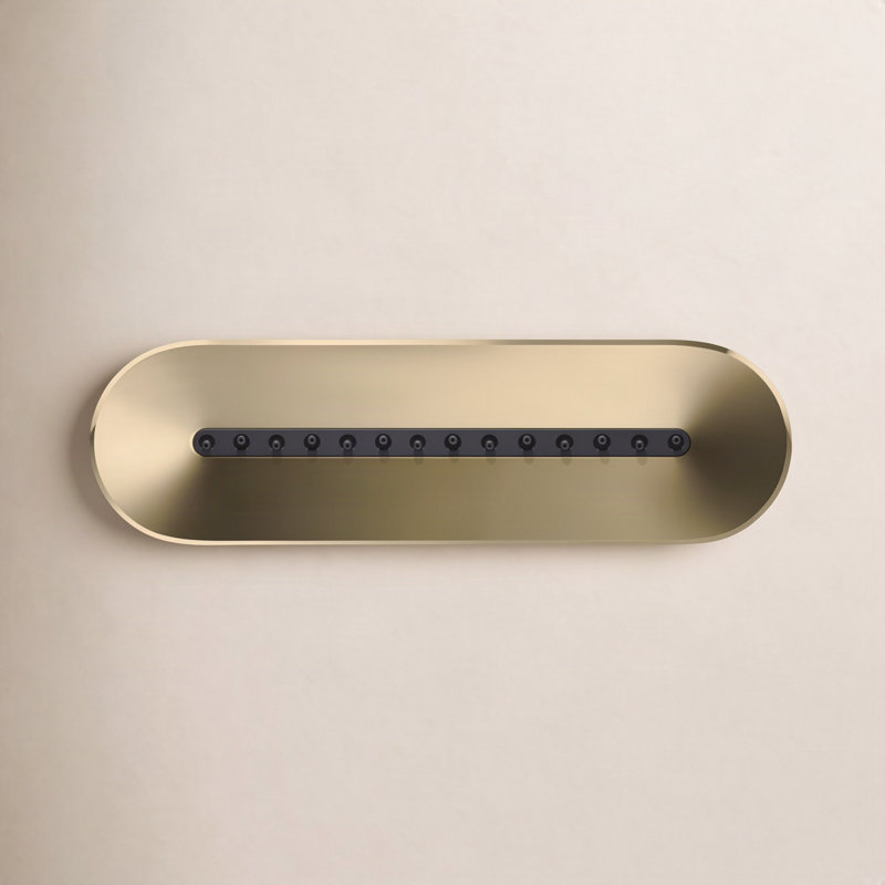 Statement Oblong Vichy 2.5 Gpm Body Spray, Vibrant Brushed Moderne Brass