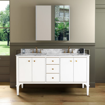 Gaberial 61"" Double Bathroom Vanity Set -  Rosdorf Park, 7A0CA8EFDBD94BEB86815DD9E7D198FC