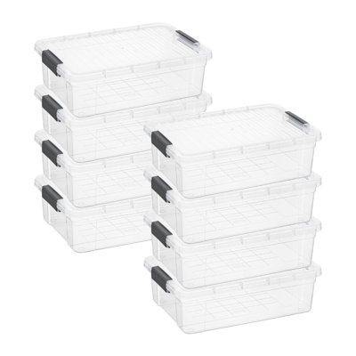  Clear Storage Boxes with Lids, 22.5 Quart BPA Free Plastic Containers, Bins for Organizing, Stackable Crates, Organizer Totes for Home, Office, School, and Dorm,8 Pack