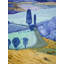 «Tuscany Field - Neo Mint Travel & Cartes», reproduction d'art encadrée