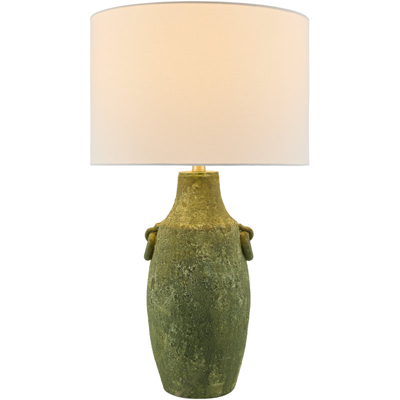 Lampe de table Slawson, Vert rustique, White