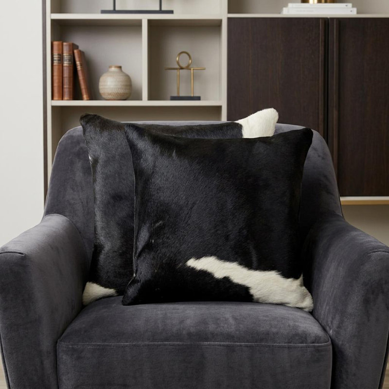 Ensemble de 2 coussins noirs et blancs 18 po x 18 po x 5 po