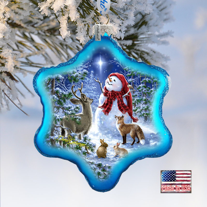 Holiday Splendor 4'' Handmade Glass Holiday Shaped Ornament, Blue