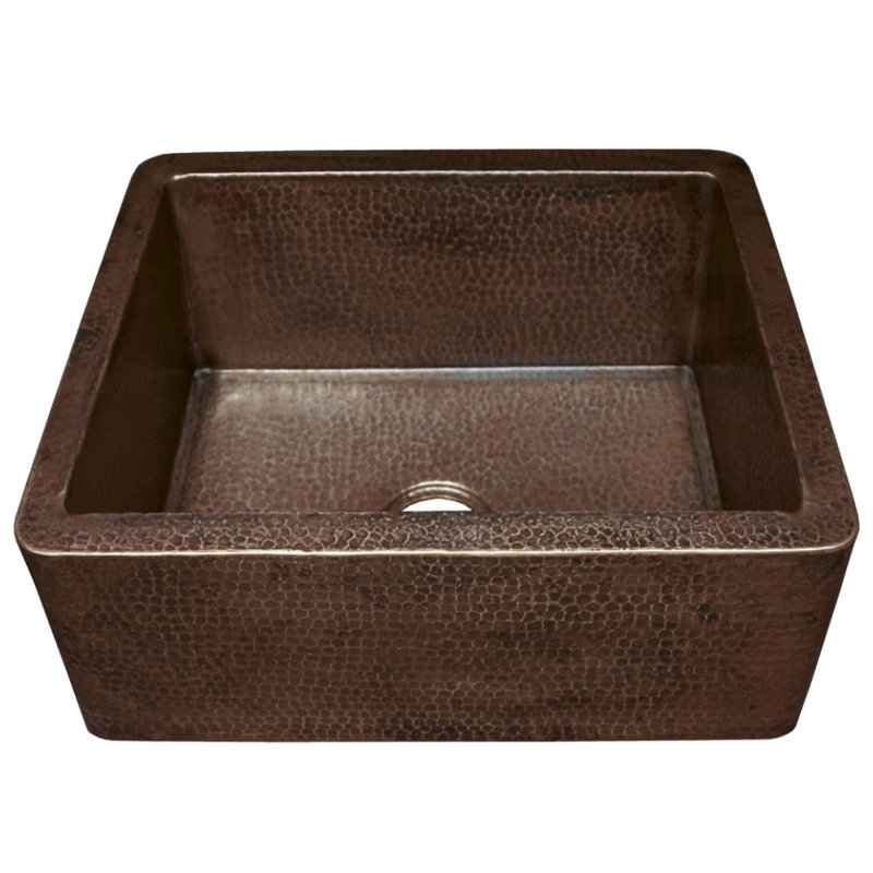 Farmhouse 25" L x 19" W Apron Kitchen Sink, Antique Copper