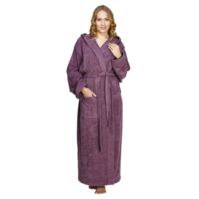 Oconee Terry Cloth Girl / Woman+ Ankle Bathrobe with Pockets and Hood