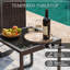 Ensemble de conversation modulaire en résine tressée pour patio 5 personnes avec 2 poufs et table basse-130528245-130528246