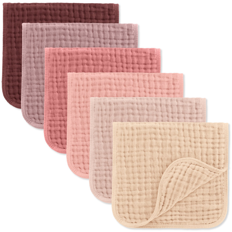 Comfy Cubs Muslin Burp Cloths 20" x 10"  - Large, 6-Layer, Ultra Absorbent 100% Cotton for Baby Spit-Up, Drool, and Messes