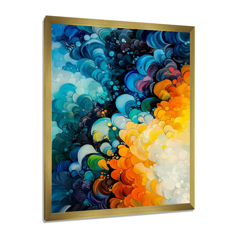 Octava - Abstract Wall Art, H 20 po x l 12 po, Framed Print without Mat, Doré