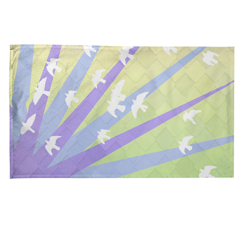 Tea Towel Kitchen Towel, Cotton Twill, Aqua/Purple