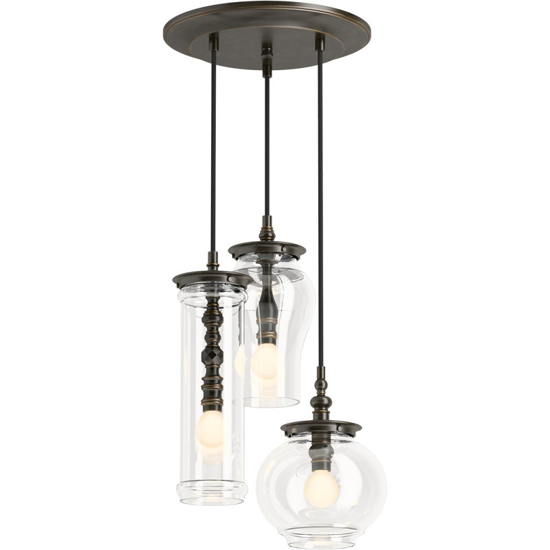 Damask 3 - Light Cluster Pendant, Oil-Rubbed Bronze