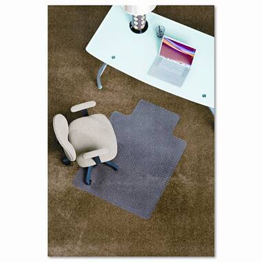 Rose Home Fashion Glass Office Floor Chair Mat for Carpet 4 Anti-Slip Pads