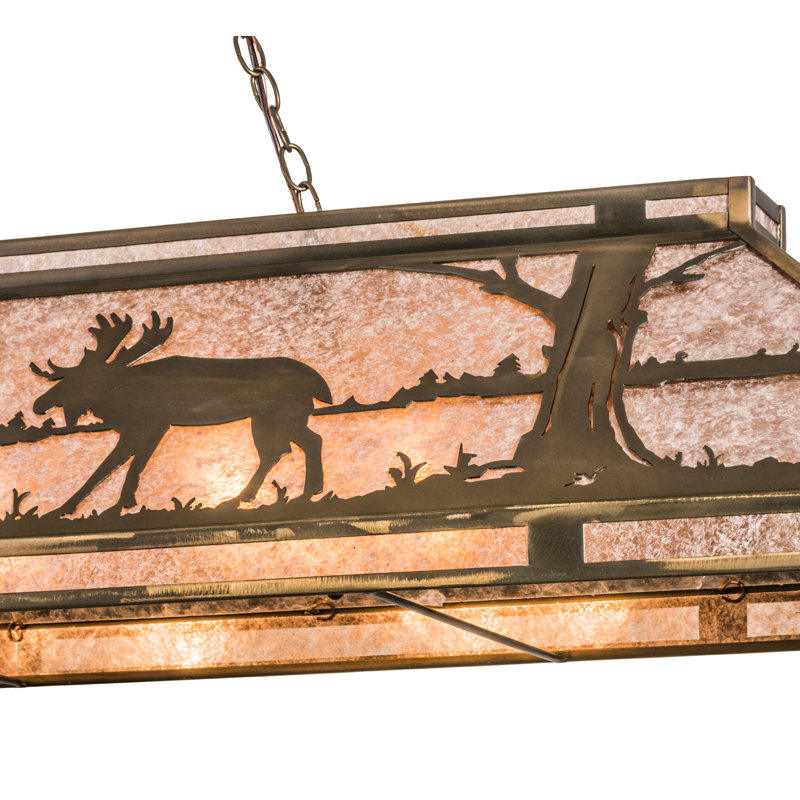 Rustic Lodge 9 - Light Antique Copper Pool Table Lights Pendant