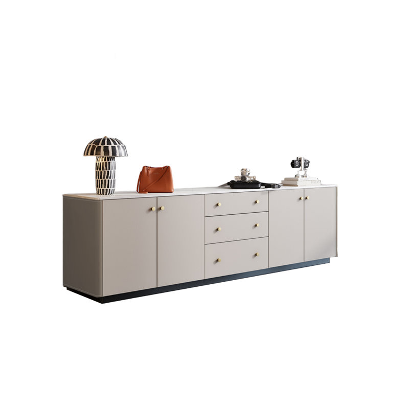 Meuble télé haut de gamme léger et luxueux, Gris/gris pâle, 78.74"