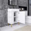 22 po Meuble-lavabo autoportant blanc avec plateau en céramique blanche non assemblé