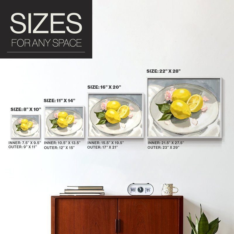 Lemons on a Plate I -Framed Print - Restickable