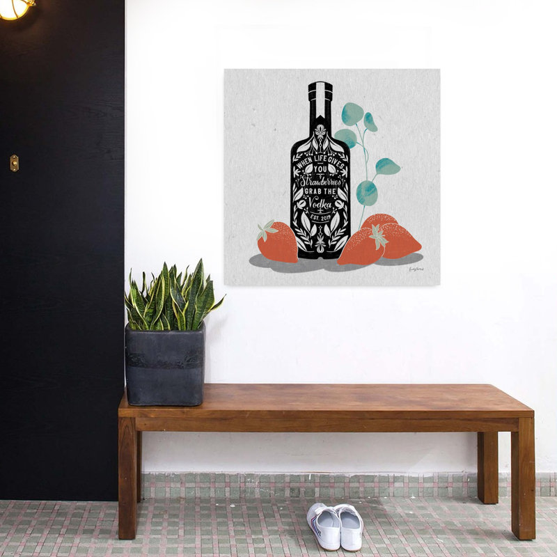 Art contemporain vodka avec alcool noir, H 32 po x l 32 po