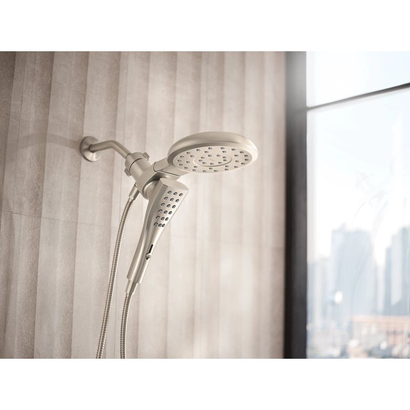 Moen Verso Eight-Function 7" Diameter Spray Head Standard With Hand Shower with Eco Performance, Brushed Nickel