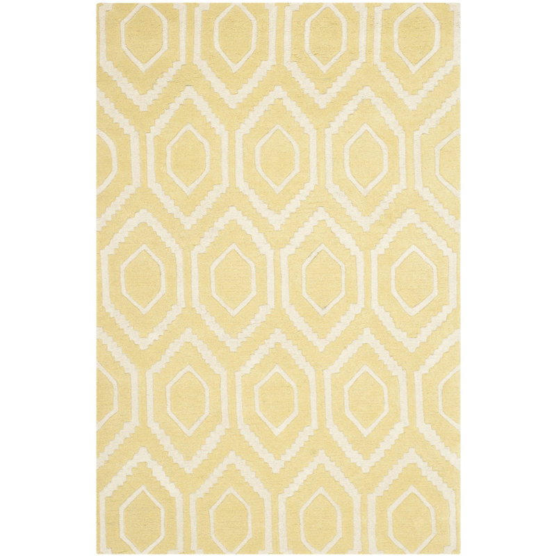 Deedie Hand Tufted Wool Geometric Rug, Rectangle 5' x 8'