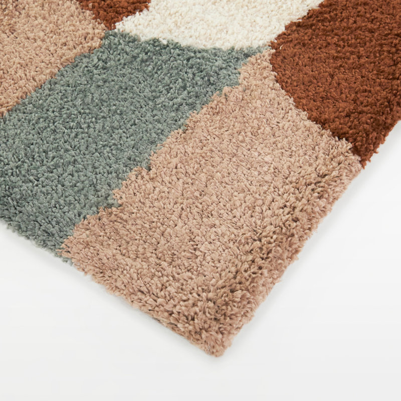 Harlowe Pink/Brown Bold Modern Stripe Area Rug, Rectangle 7'10" x 10'