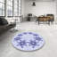 Tapis en laine bleu / blanc-2034253142