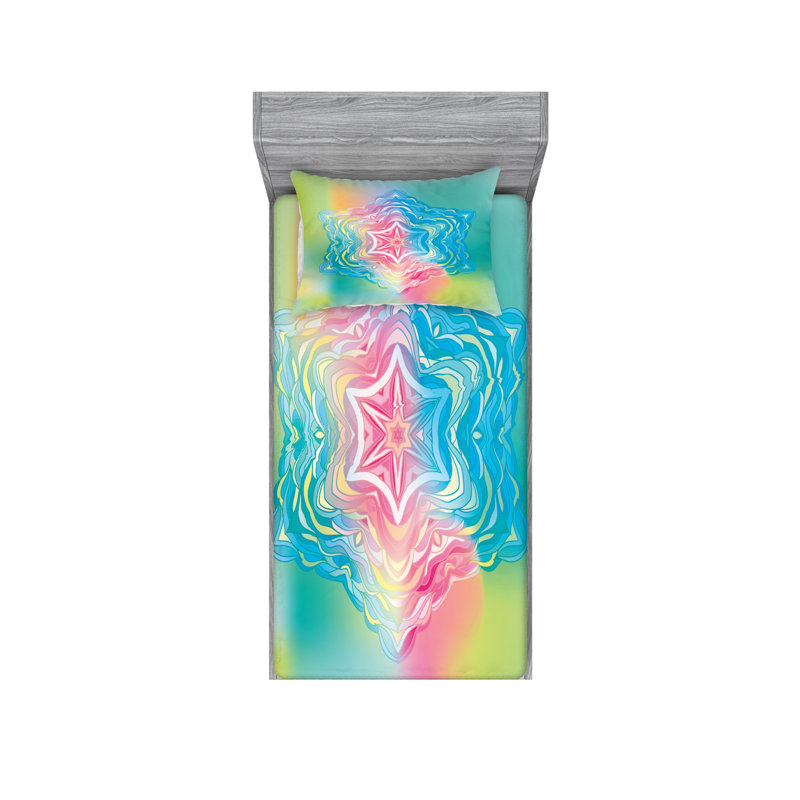 Ensemble de draps psychédéliques liquides, Taie d'oreiller pour lit simple TG