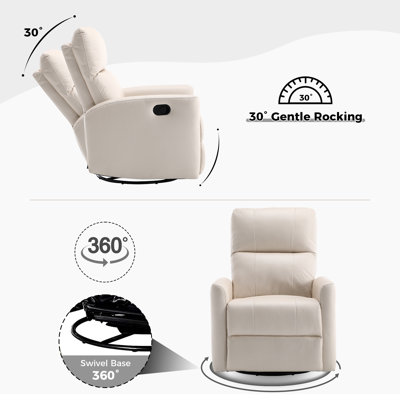 Kiea 30.7" W Swivel Manual Reclining Glider