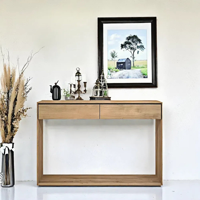 Console en chêne blanc, H 33,5 po x l 55,1 po x P 15,7 po