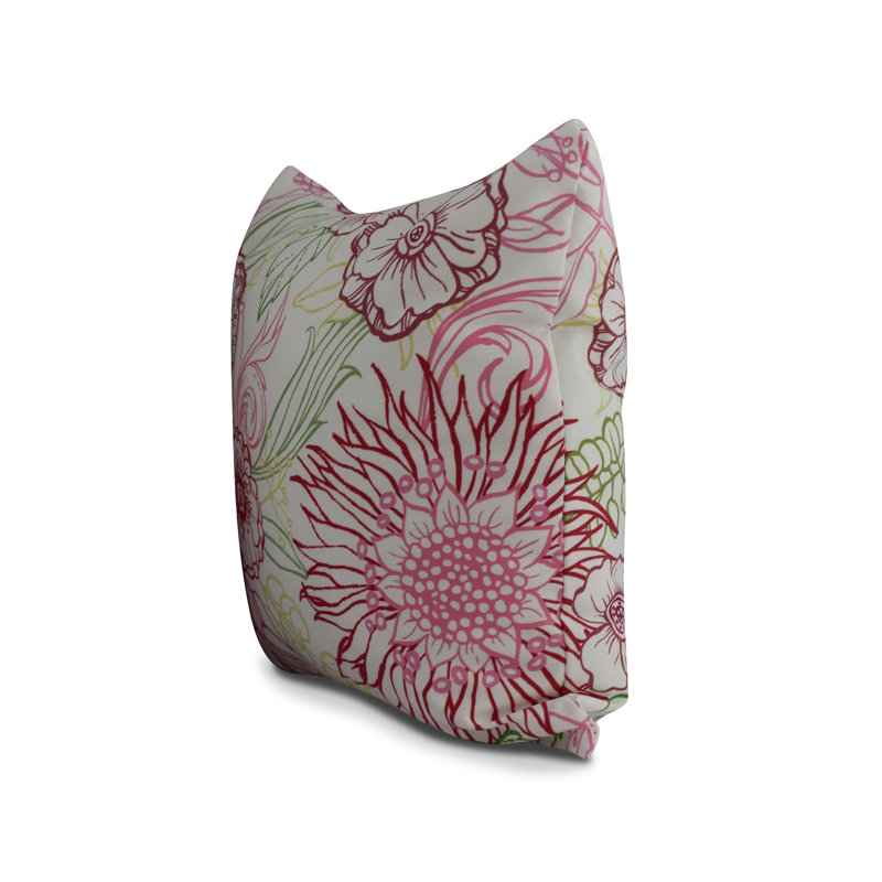 Cuban Flare Floral Reversible Throw Pillow, Pink, 20" x 20"