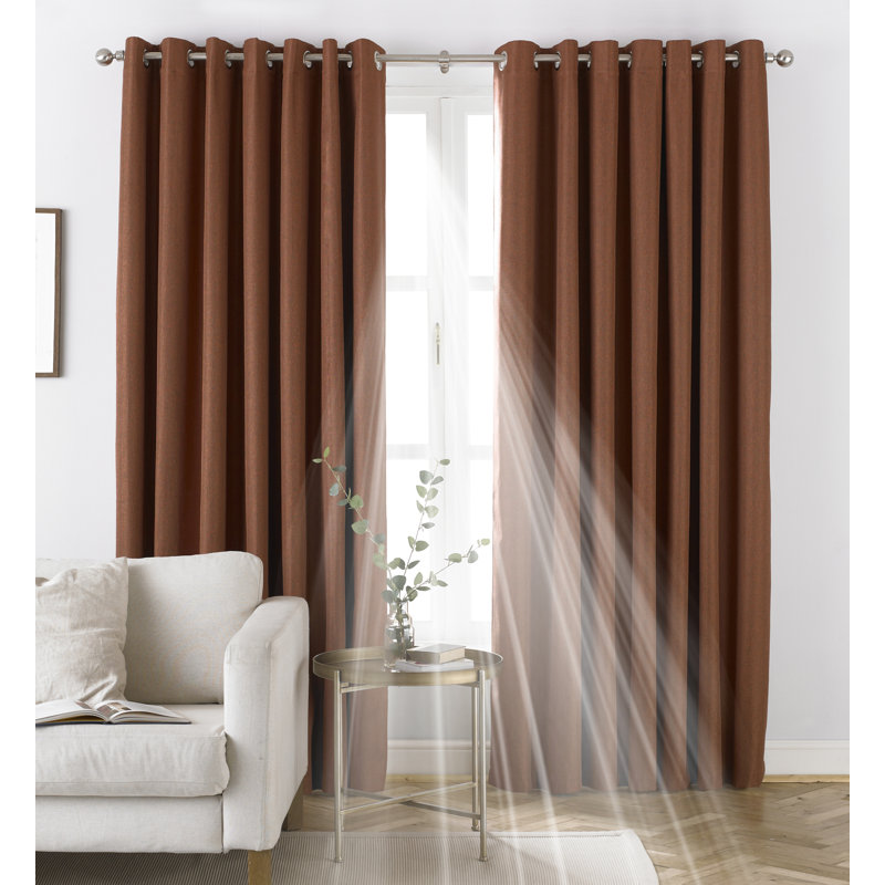Blackout Curtain Pair, Orange, 168 W x 137 D cm