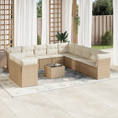 Ensemble de canapé de jardin Vidaxl beige, blanc crème