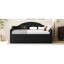 Lit de jour simple en velours noir avec lit gigogne et gigogne escamotable, convient aux petits espaces, structure robuste de type C, sans sommier, stable-267034481