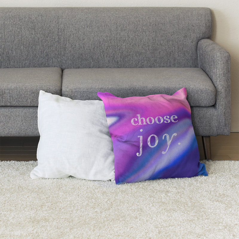 Coussin de sol choose Joy, 40 po x 40 po, Rose et bleu marine