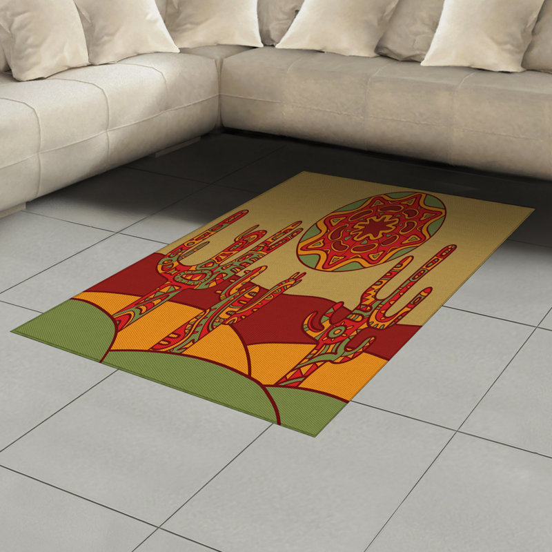Tapis décoratif Tribal, Rectangle— 4 pi x 5 pi 8 po