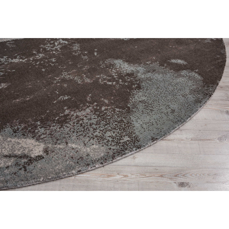 Viscose Abstract Indoor Rug, Round 8'