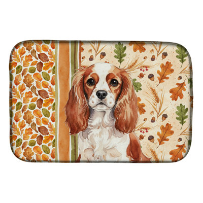 Blenheim English Toy Spaniel Heirloom Fall Dish Drying Mat