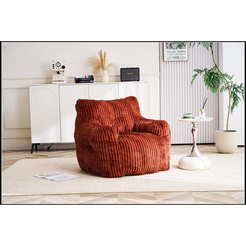 Fauteuil à billes en velours côtelé doux et moelleux rempli d'éponge à mémoire de forme pour un confort et une détente ultimes