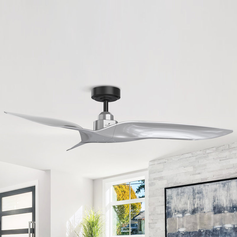 Anesca 52" 3 - Blade Ceiling Fan With Remote Control, Silver