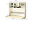 Lit pour chambre à coucher - Lit simple avec tablette et tablette de rangement en métal et contreplaqué, conception moderne