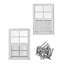 Auvent coulissant en alliage d'aluminium 14 po x 21 po, montage encastré, verre trempé avec écran en fibre de verre, ventilation durable pour le garage de la maisonnette