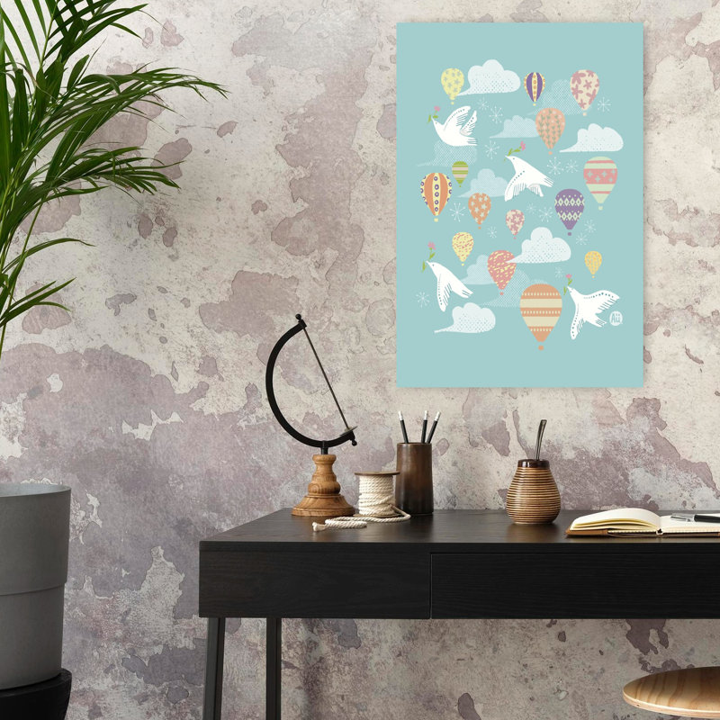 Art contemporain contemporain, paysage contemporain, oiseau abstrait, H 24 po x l 16 po