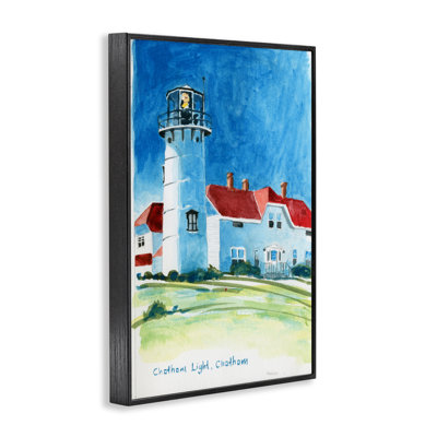 Chatham Lighthouse Safe Harbor Framed Giclee Art, design by Greg Gorham