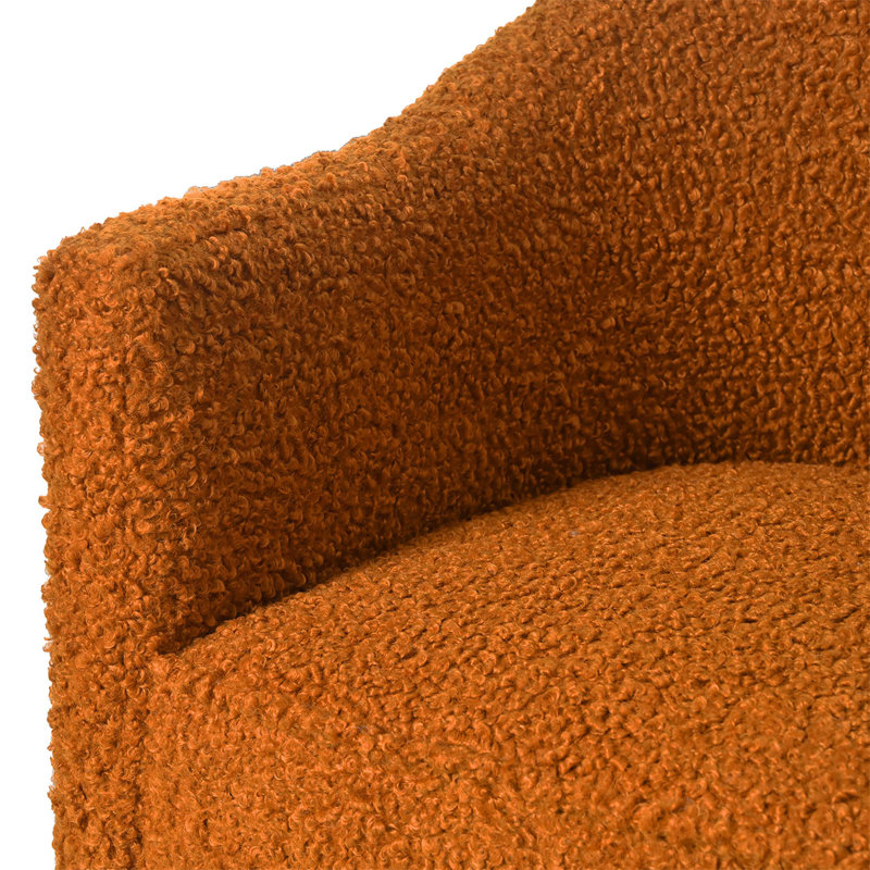 Ensemble de 2 chaises d'appoint Mirod, Bouclé caramel, Doré