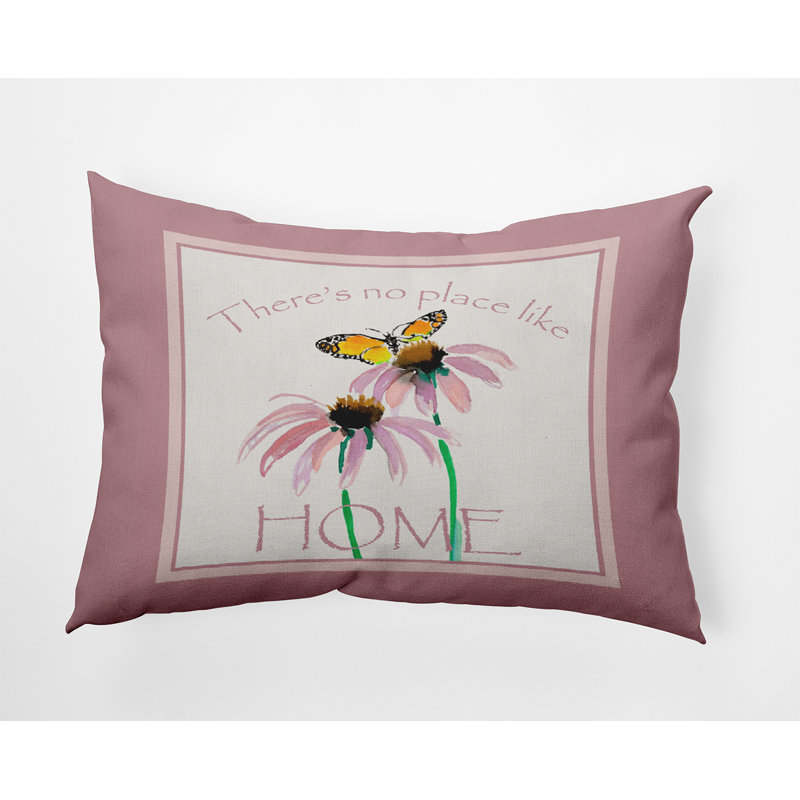 Coussin décoratif en polyester floral, H 14 po x l 20 po, Rectangulaire