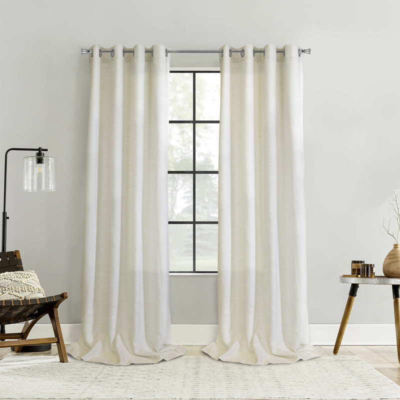 Pacific Light Filtering Grommet Curtain Panel in Linen, 52" W x 95" L