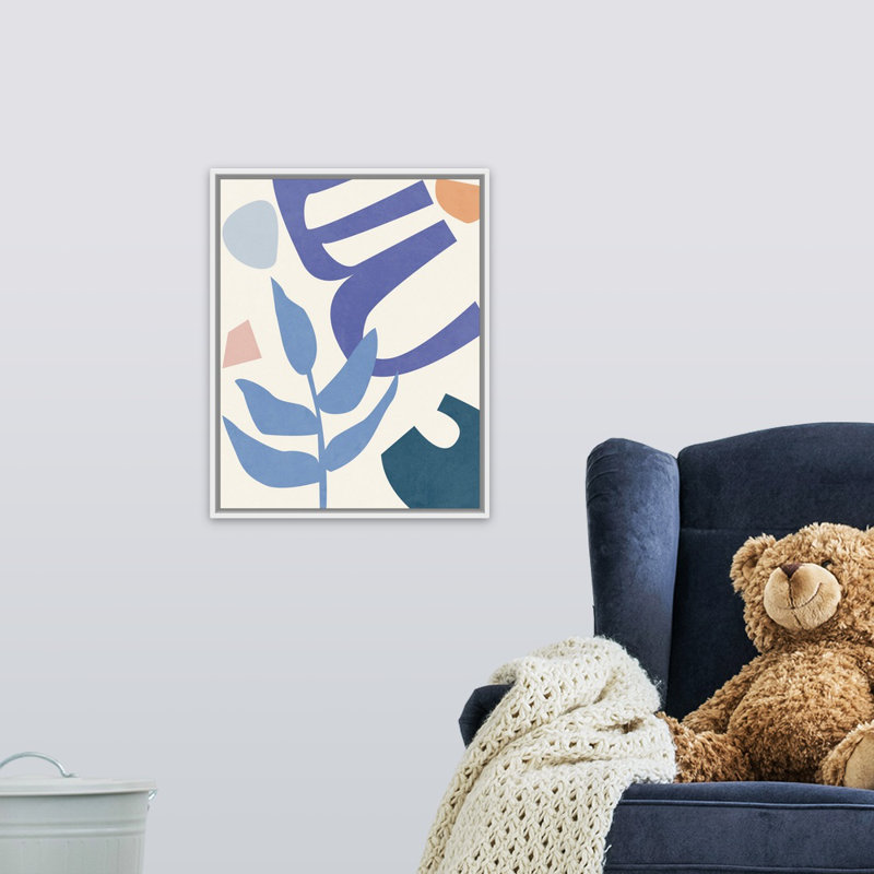 Art peinture, Cadre flottant blanc/rose/bleu/orange, H 20 po x l 16 po x P 1,2 o