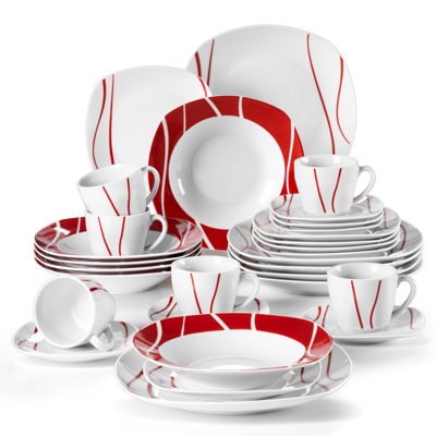 30 Piece Dinnerware Set, Service for 6